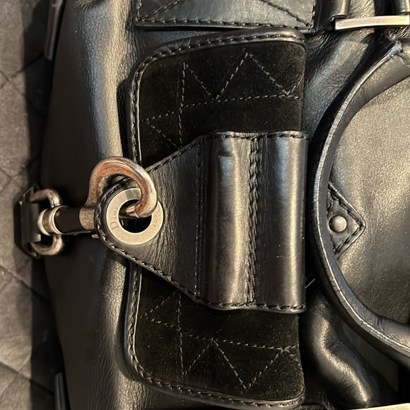 Beautiful classy Christian Dior satchel in black leather and suede never worn - Picture 2 of 7